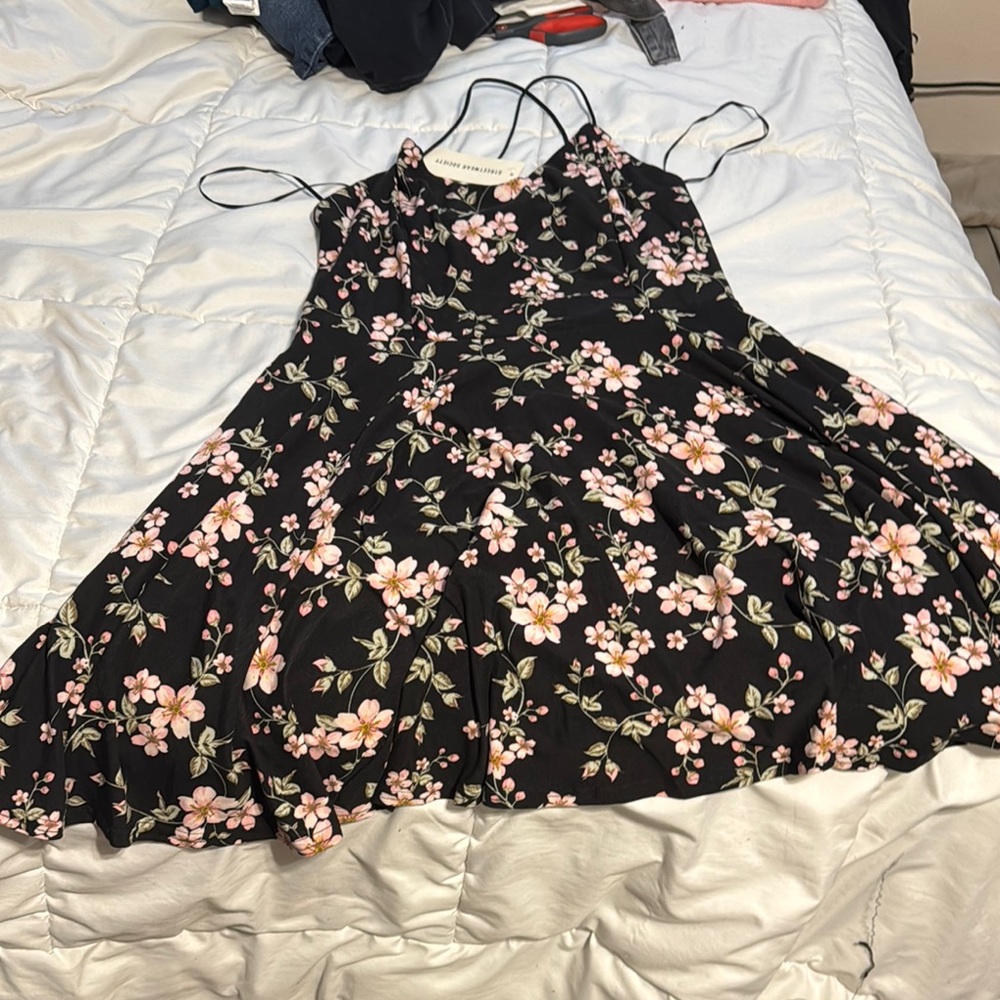 Streetwear Society Black Pink Sundress Sleeveless Mini